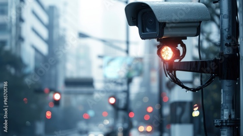 Wallpaper Mural Modern security with a high-tech CCTV camera focusing on a street corner Torontodigital.ca