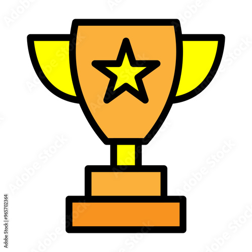 Parade Trophy Vector Filled Icon Design