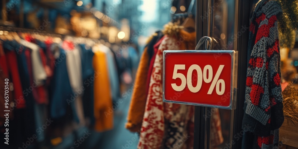 Naklejka premium Sale Display at a Clothing Store