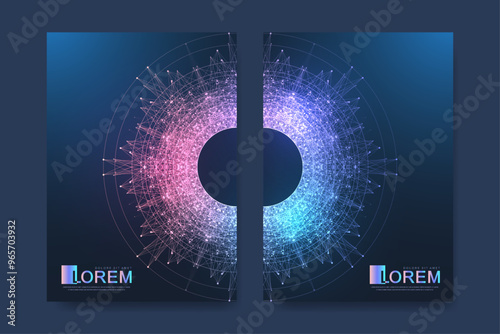 Abstract digital technology cover template design for a report and brochure, flyer, leaflets, poster, header, banner, website, presentation. Vector illustration.