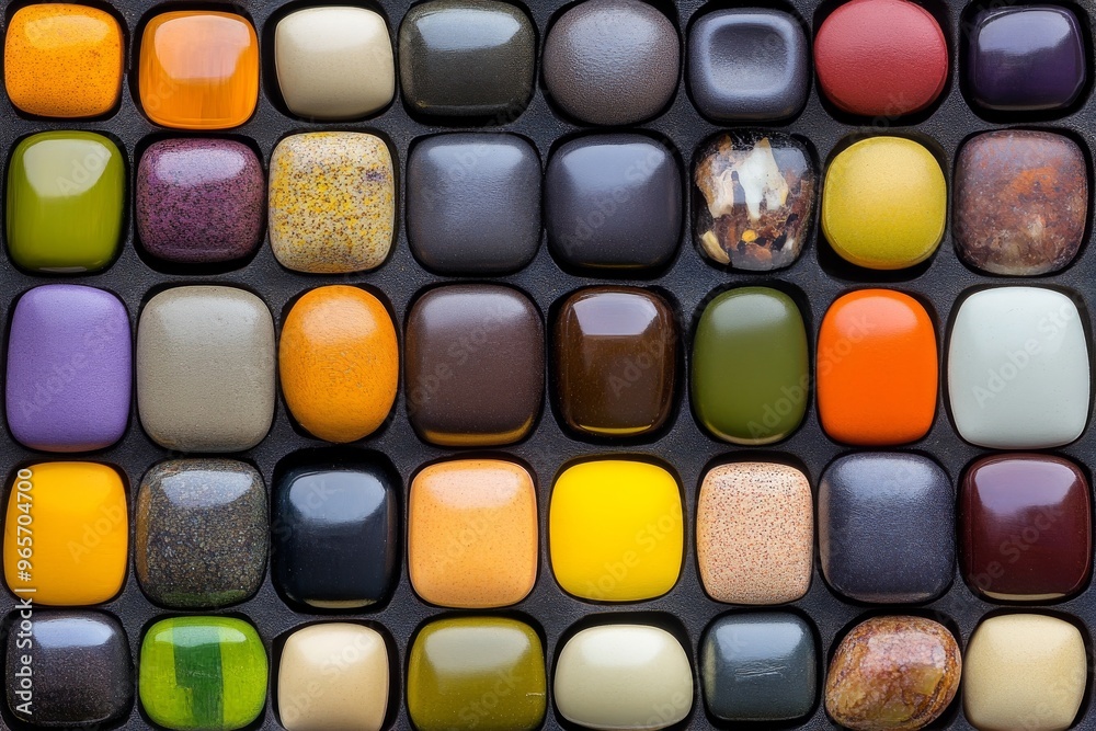 Grid of colorful pills on a white background. Grid of colorful pills on a white background.