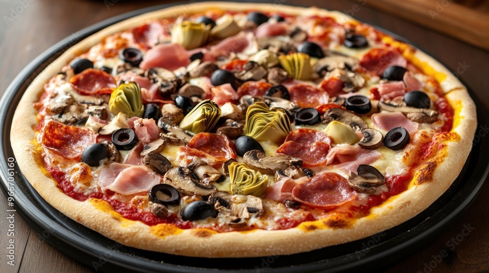 Delicious Pizza with Various Toppings Delicious Pizza with Various Toppings