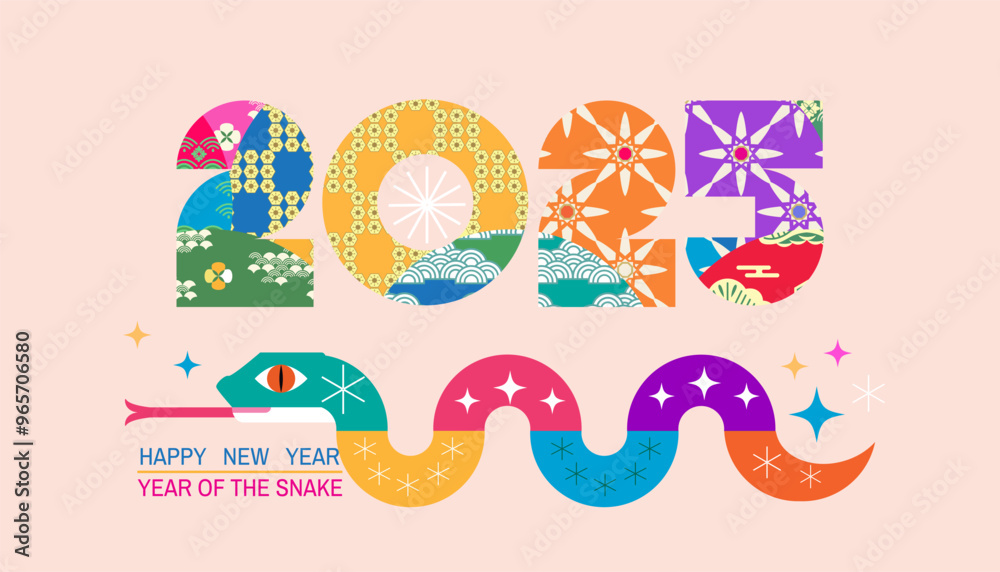 Φωτογραφία Happy Chinese New Year 2025, year of the  Snake , lunar zodiac sign  Art  holida