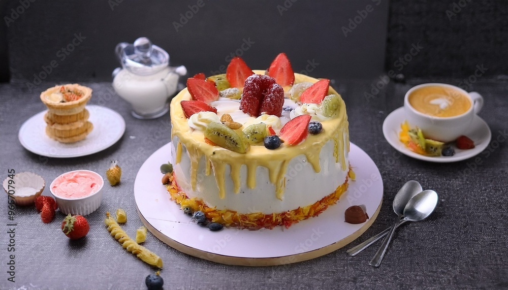 Perfect for dessert lovers and food. delicious berry trifle topped with strawberries and blueberries in a bowl. ai generated Perfect for dessert lovers and food. delicious berry trifle topped with strawberries and blueberries in a bowl. ai generated