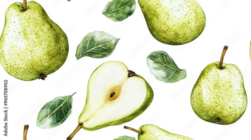 Seamless repetitive pattern background of fresh pear for fabric design Seamless repetitive pattern background of fresh pear for fabric design