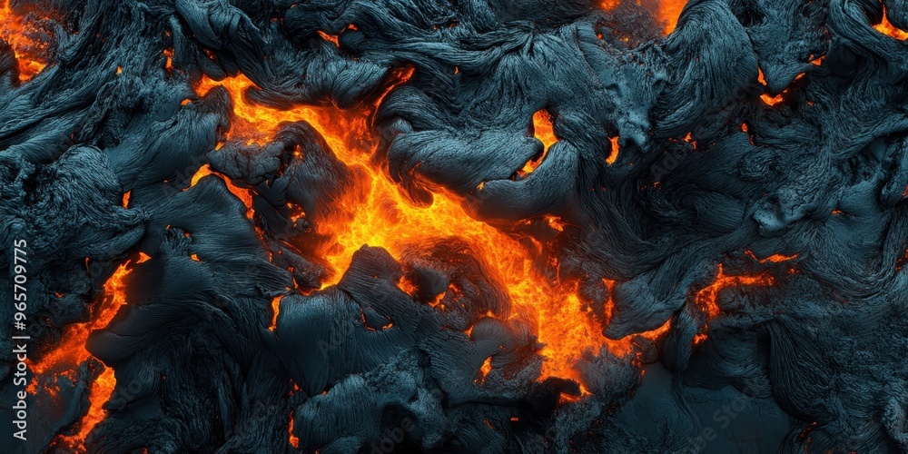 A stunning close-up of molten lava flowing over dark volcanic rock, showcasing the dynamic beauty of nature's fiery landscape. A stunning close-up of molten lava flowing over dark volcanic rock, showcasing the dynamic beauty of nature's fiery landscape.