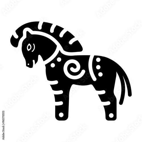 An icon of aztec horse in filled style 