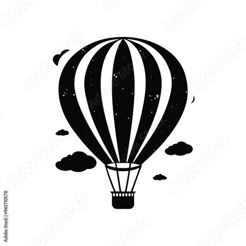 Logo of Hot air balloon Icon Vector Silhouette Modern Trendy