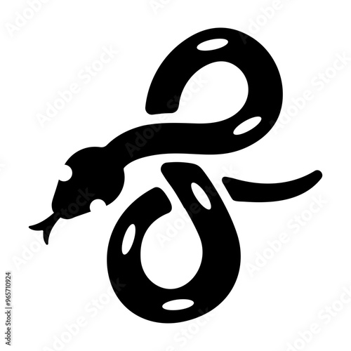 A filled style icon of serpent 
