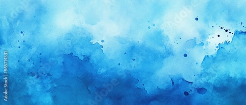 Abstract blue watercolor splash background with a textured drop design on a grunge paper surface