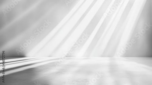 Contemporary Product Showcase with Elegant Soft Gray Gradients and Radiant Light Rays on a Pure White Background. Ideal for Studio or E-commerce Presentations.
