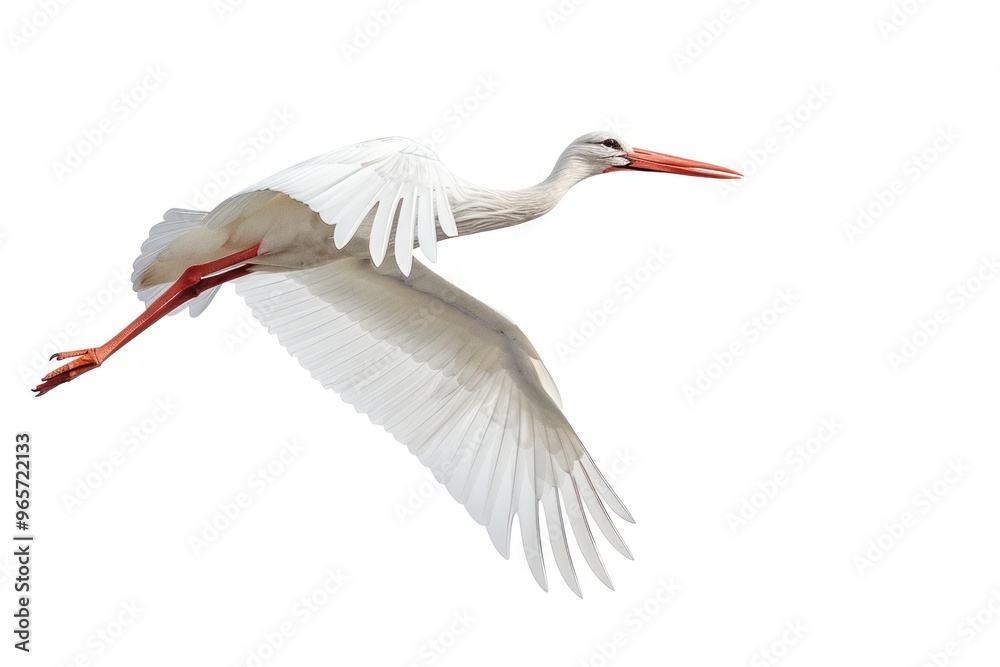 Fototapeta premium Elegant white bird in flight
