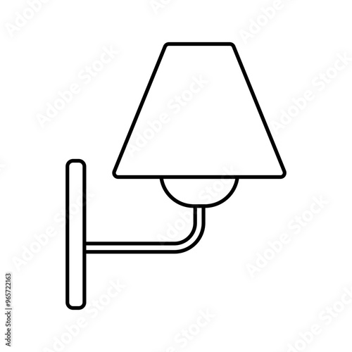 Wall sconce line icon editable stroke vector object isolated