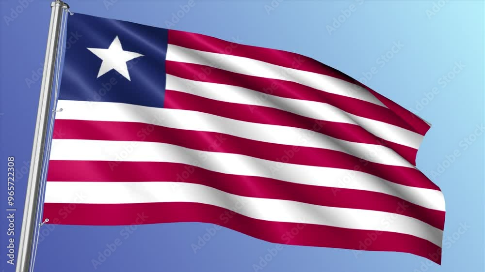 Liberia Flag Waving Loop Liberia Flag Waving Loop