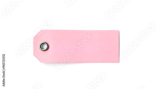 A blank pink gift label isolated on a white background with room for your message or copy space