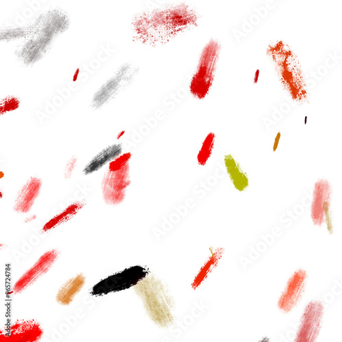 Isolated colourful abstract brushstroke stains