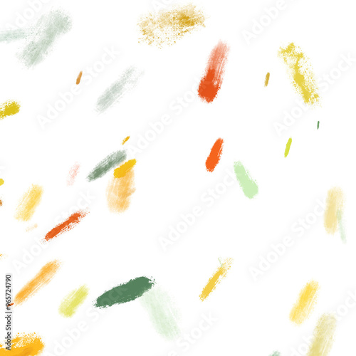 Isolated colourful abstract brushstroke stains