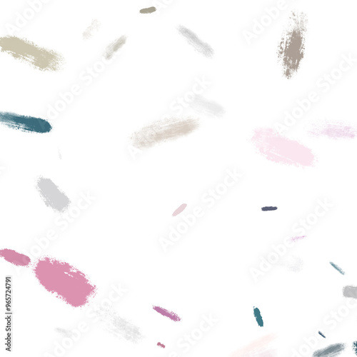 Isolated colourful abstract brushstroke pattern with pastel accents