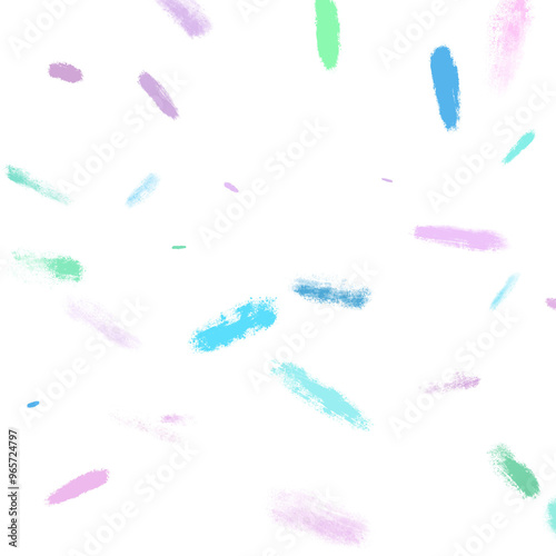 Isolated colourful abstract brushstroke pattern with pastel accents