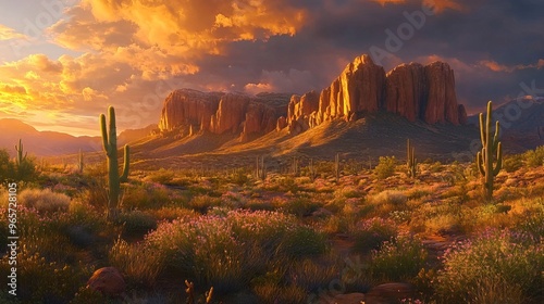 The Superstition Mountains in Gold Canyon, Arizona