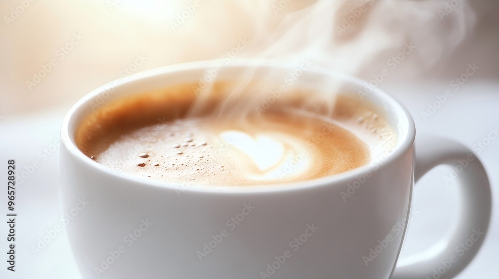 Coffee Mug on White Background, Simple and Elegant Presentation for Cafe Advertising. Coffee Mug on White Background, Simple and Elegant Presentation for Cafe Advertising.