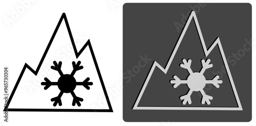 The so-called Alpine symbol, which identifies car tires that may be driven in winter conditions.
