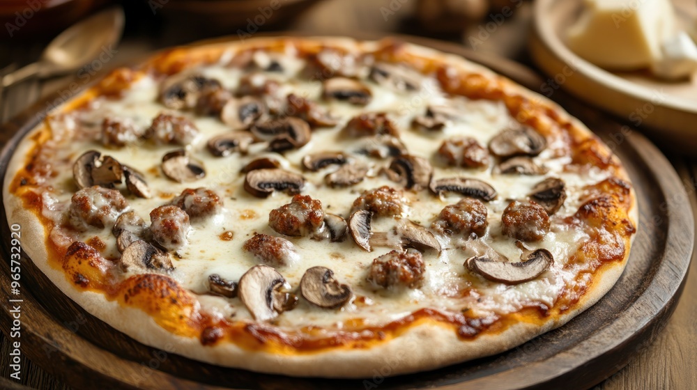Delicious Sausage and Mushroom Pizza Delicious Sausage and Mushroom Pizza
