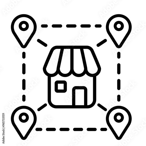 Branch Location icon, bussines franchise