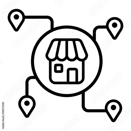 Branch Location icon, bussines franchise