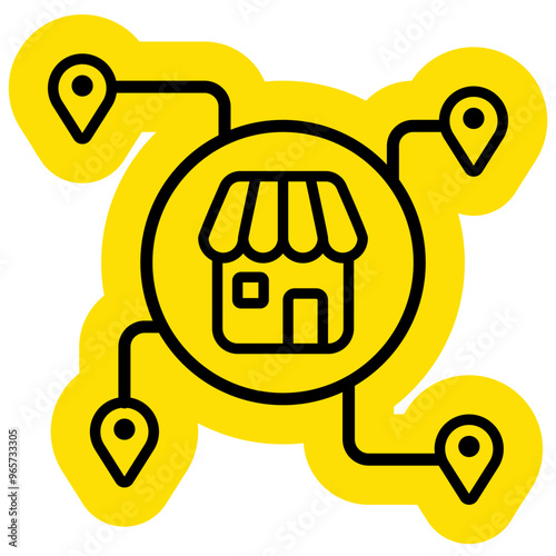 Branch Location icon, bussines franchise