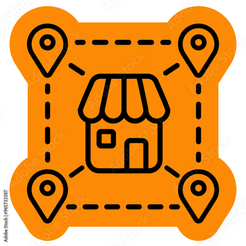 Branch Location icon, bussines franchise