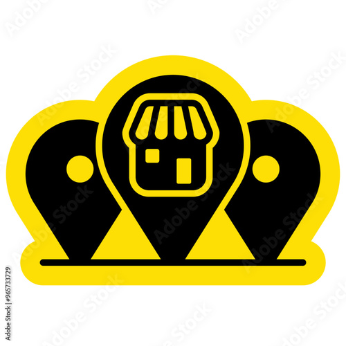 Branch Location icon, bussines franchise