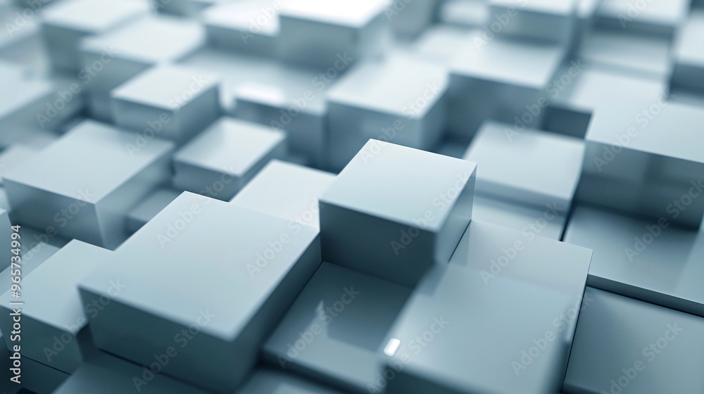Abstract background of white cubes arranged in a random pattern, creating a 3D effect. The cubes are glossy and reflect light, creating a sense of depth and texture. Abstract background of white cubes arranged in a random pattern, creating a 3D effect. The cubes are glossy and reflect light, creating a sense of depth and texture.
