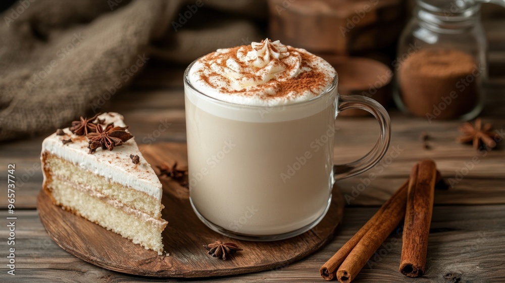 Warm Winter Drink with Cake Warm Winter Drink with Cake