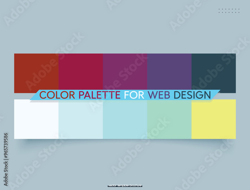 COLOR PALETTE FOR WEB DESIGN. Trendy color combinations for 2024 Vector illustration.