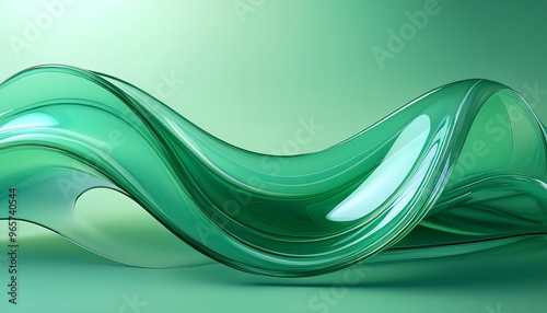 abstract glass wavy on light green background