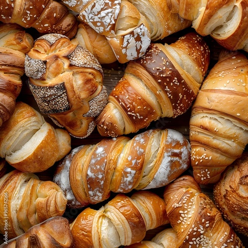 Assorted homemade organic fresh-baked pastries on a wooden board