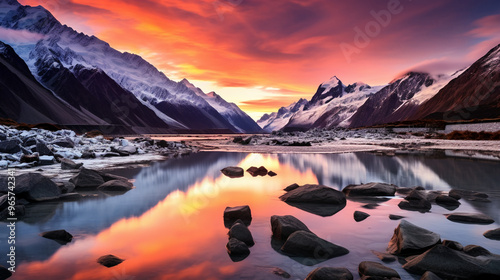  lake with mountains in the background