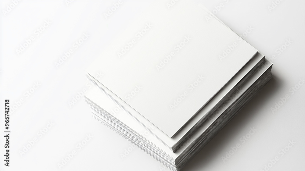 A stack of blank business cards isolated on a white background A stack of blank business cards isolated on a white background