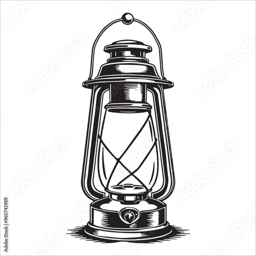 Lantern sketch isolated on white background. Hand drawn vector illustration.