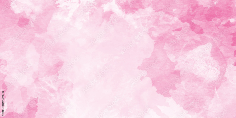 Fototapeta premium Light pink abstract watercolor background with paper texture and stains, light and soft pink Watercolor background texture, polished and empty smooth Watercolor background texture soft pink.