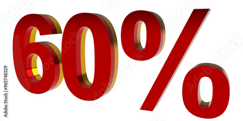 the 60 percent mark is red with a combination of gold