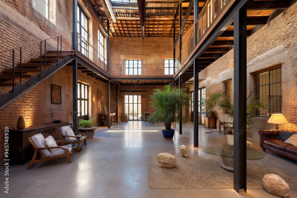 Interior design team is showcasing a modern loft conversion using ...