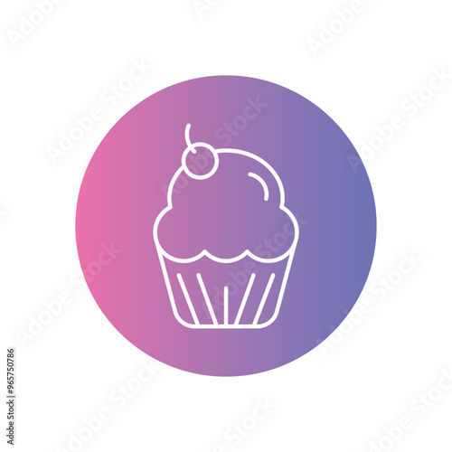 Cupcake vector icon stock illustration