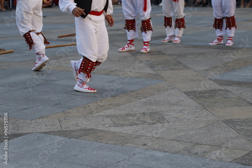 Traditional dance in a Basque folk festival