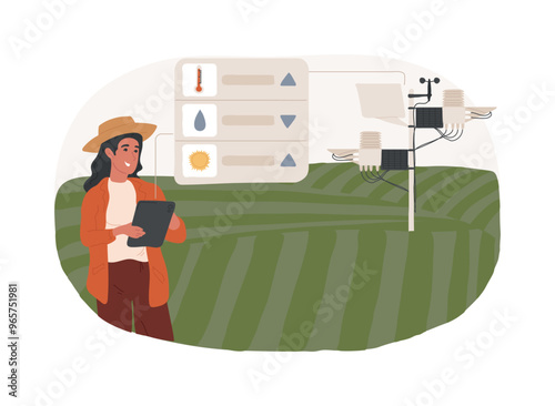 Weather conditions isolated cartoon vector illustrations.