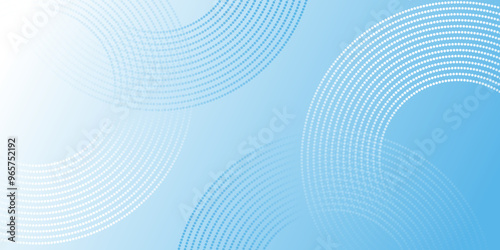blue background with white circle rings. Blue gradient minimal vector background with circle difference shape. geometric website landing page or banner template modern style vector illustration.
