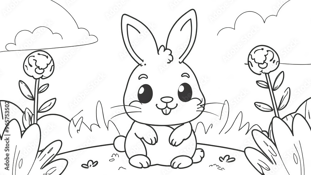 Obraz premium bunny coloring book 
