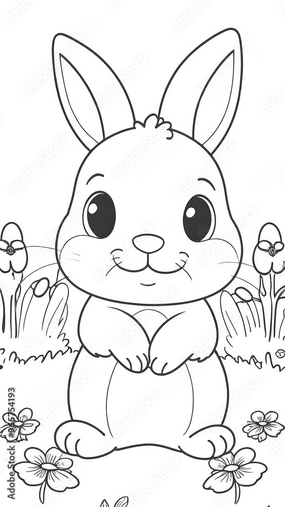 Fototapeta premium rabbit coloring book