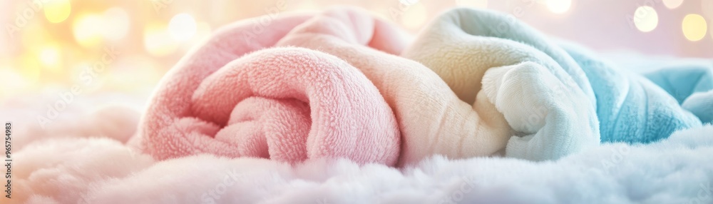 Sweet Personalized Baby Blanket with Name Embroidery in Soft Pastel Colors - 3D Illustration with Copy Space for Text Sweet Personalized Baby Blanket with Name Embroidery in Soft Pastel Colors - 3D Illustration with Copy Space for Text